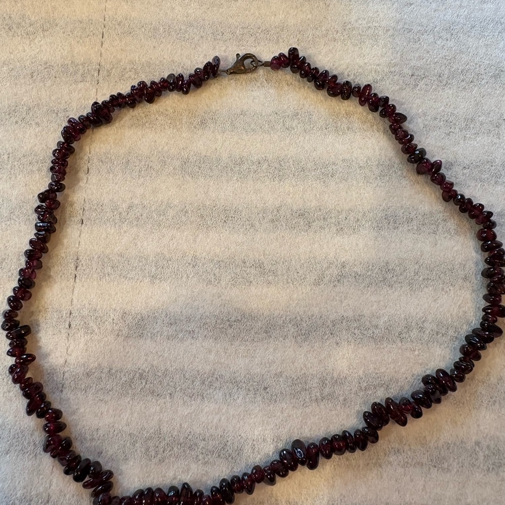 Elegant Garnet Beaded Necklace
